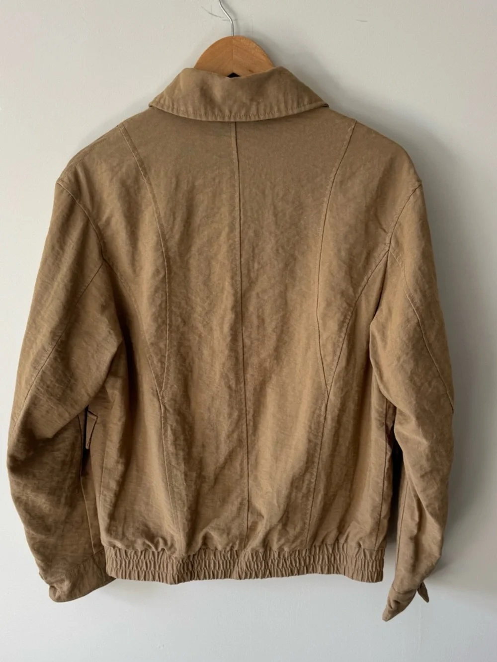 Zara Men's Lightweight Zip-Up Bomber Jacket, Khaki - Picture 7 of 13